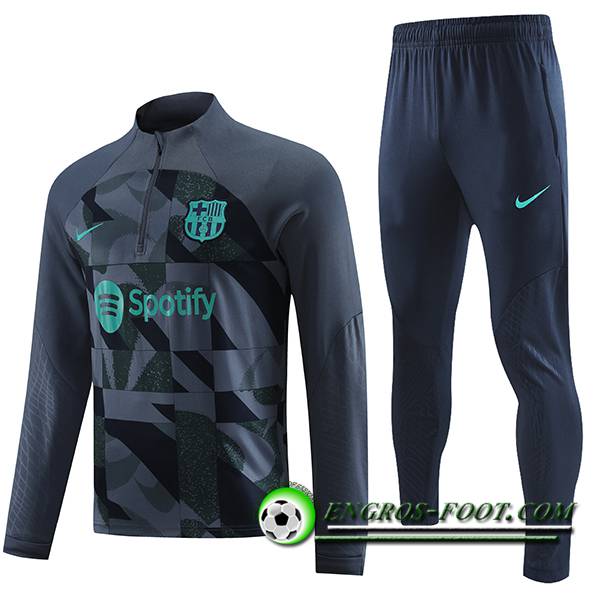 Ensemble Survetement de Foot FC Barcelone Gris 2023/2024