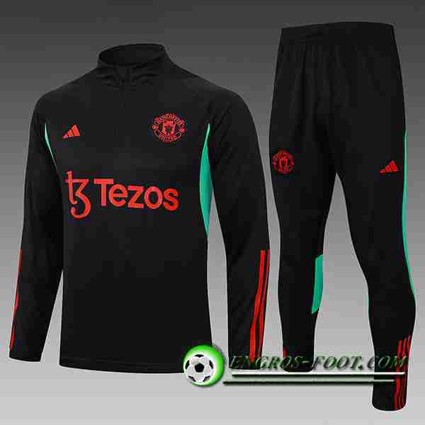 Ensemble Survetement de Foot Manchester United Enfant Noir 2023/2024 -04