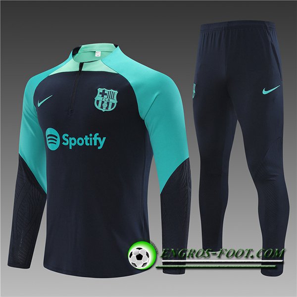 Ensemble Survetement de Foot FC Barcelone Enfant Bleu 2023/2024 -03