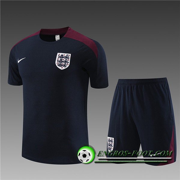 Ensemble Training T-Shirts + Shorts Angleterre Enfant Bleu Marine 2023/2024