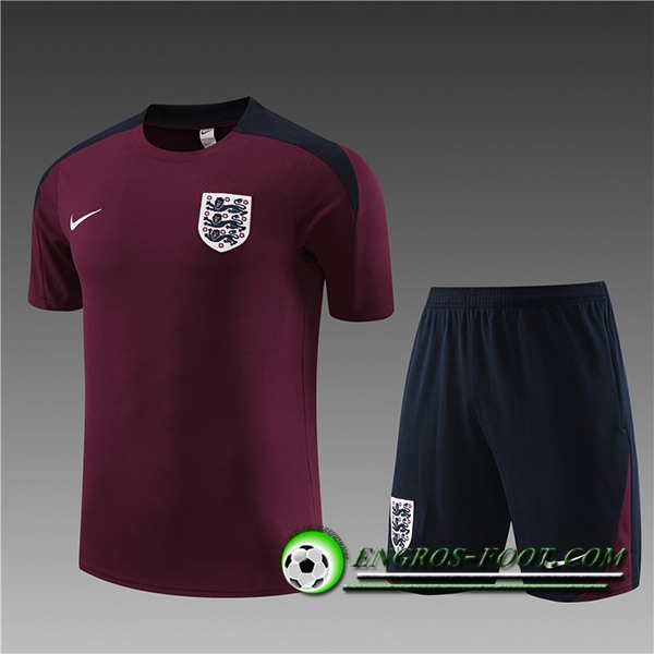 Ensemble Training T-Shirts + Shorts Angleterre Enfant Rouge 2023/2024
