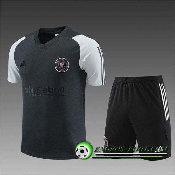 Ensemble Training T-Shirts + Shorts Inter Miami CF Enfant Gris Foncé 2023/2024