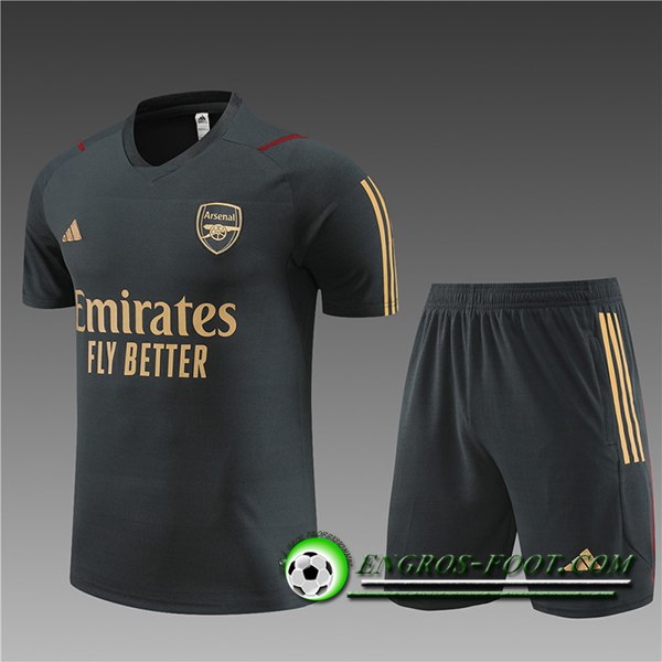 Ensemble Training T-Shirts + Shorts Arsenal Enfant Gris Foncé 2023/2024
