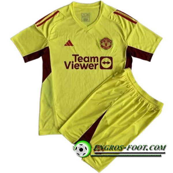 Maillot de Foot Manchester United Enfant Gardien de But Jaune 2023/2024