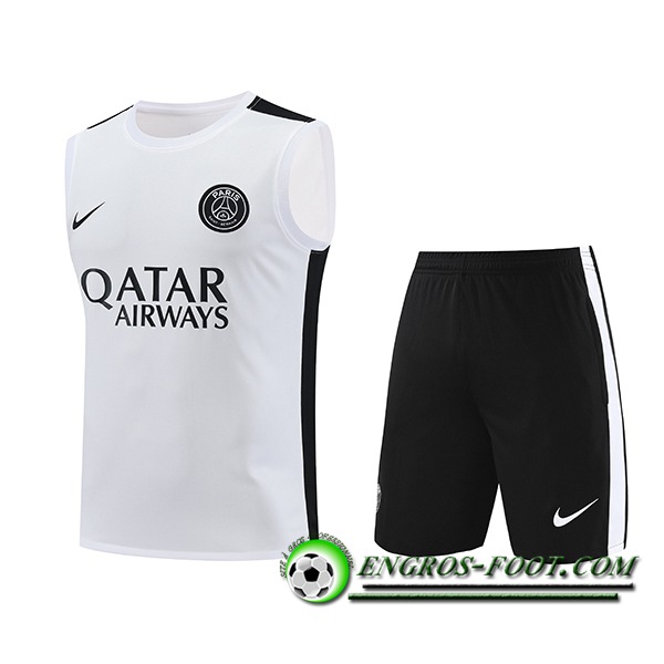 Ensemble Training Debardeur + Shorts PSG Blanc 2023/2024 -03