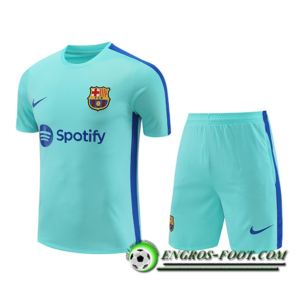 Ensemble Training T-Shirts + Shorts FC Barcelone Bleu Clair 2023/2024 -03