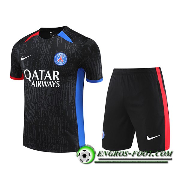 Ensemble Training T-Shirts + Shorts PSG Noir 2023/2024 -04