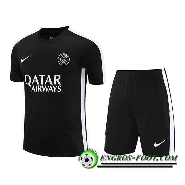 Ensemble Training T-Shirts + Shorts PSG Noir 2023/2024 -03