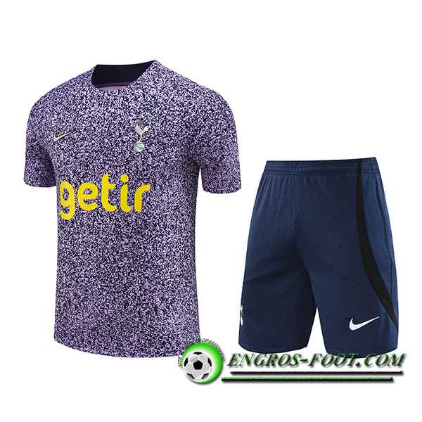 Ensemble Training T-Shirts + Shorts Tottenham Hotspur Pourpre 2023/2024 -02