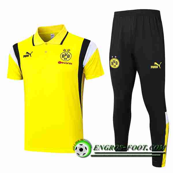 Ensemble Polo Foot Dortmund Jaune 2023/2024 -02