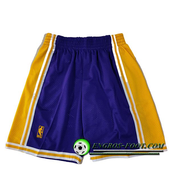 Shorts NBA Los Angeles Lakers 2023/24 Pourpre/Jaune -02