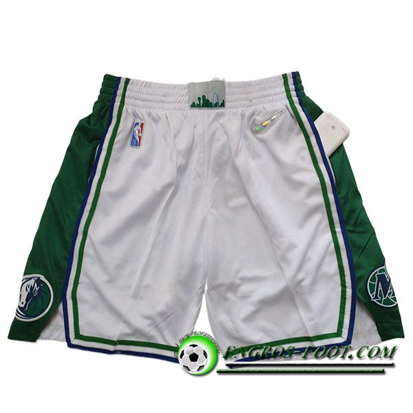 Shorts NBA Dallas Mavericks 2023/24 Blanc/Vert