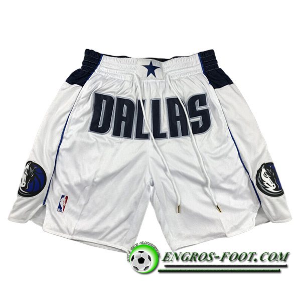 Shorts NBA Dallas Mavericks 2023/24 Blanc/Noir