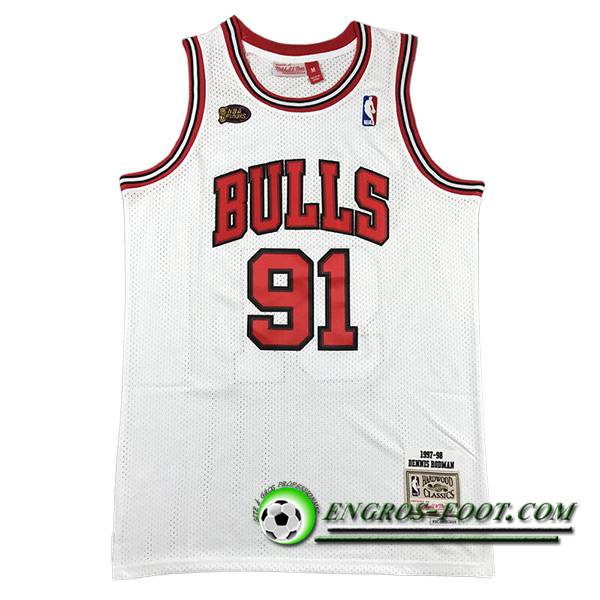 Maillot Chicago Bulls (RODMAN #91) 2023/24 Blanc/Rouge