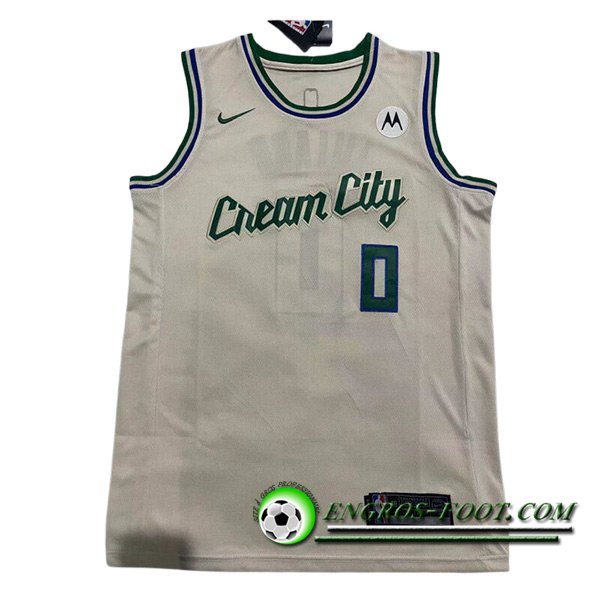 Maillot Milwaukee Bucks (LILLARD #0) 2023/24 Beige/Vert