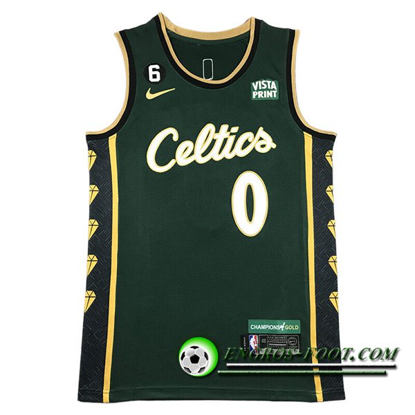 Maillot Boston Celtics (TATUM #0) 2023/24 Vert/Noir/Jaune