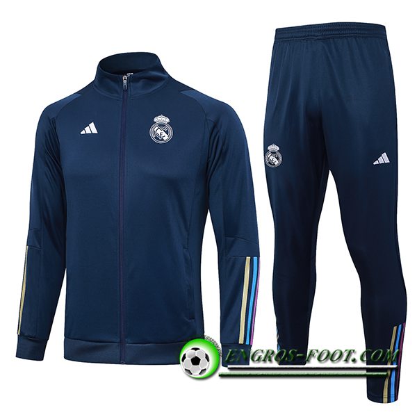 Ensemble Survetement de Foot - Veste Real Madrid Bleu Marine 2023/2024 -02