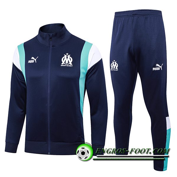 Ensemble Survetement de Foot - Veste Marseille Bleu Marine 2023/2024 -02