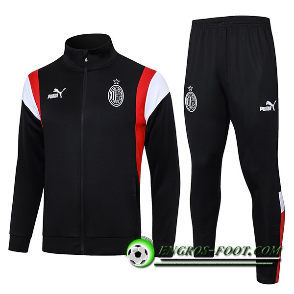 Ensemble Survetement de Foot - Veste Milan AC Noir 2023/2024 -02