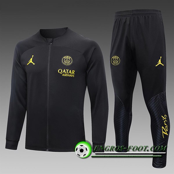 Ensemble Survetement de Foot - Veste Jordan PSG Enfant Noir 2023/2024