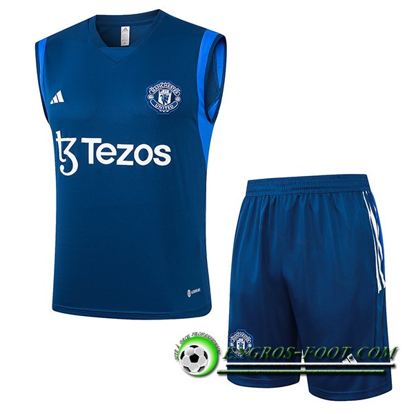 Ensemble Training Debardeur + Shorts Manchester United Bleu 2023/2024