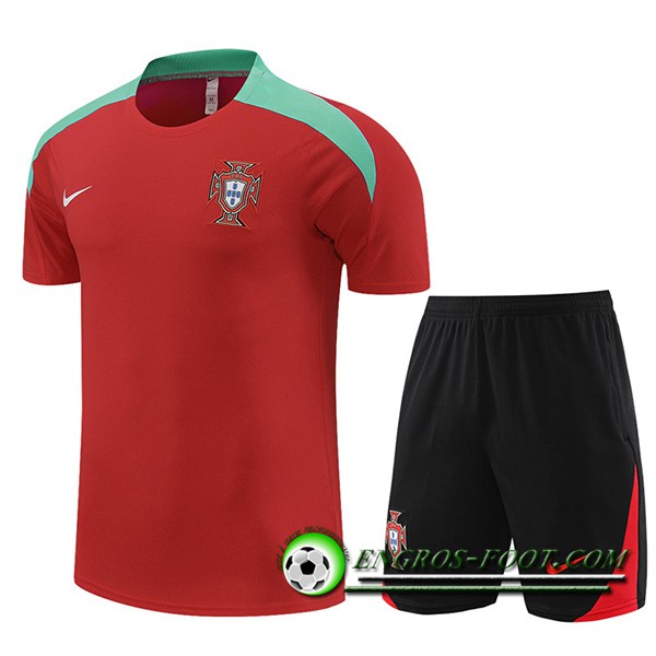 Ensemble Training T-Shirts + Shorts Portugal Rouge 2023/2024