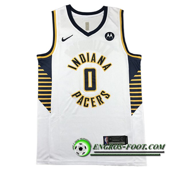 Maillot New Indiana Pacers (HALIBURTON #0) 2023/24 Blanc