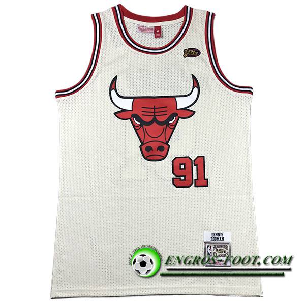 Maillot Chicago Bulls (RODMAN #91) 2023/24 Blanc/Rouge