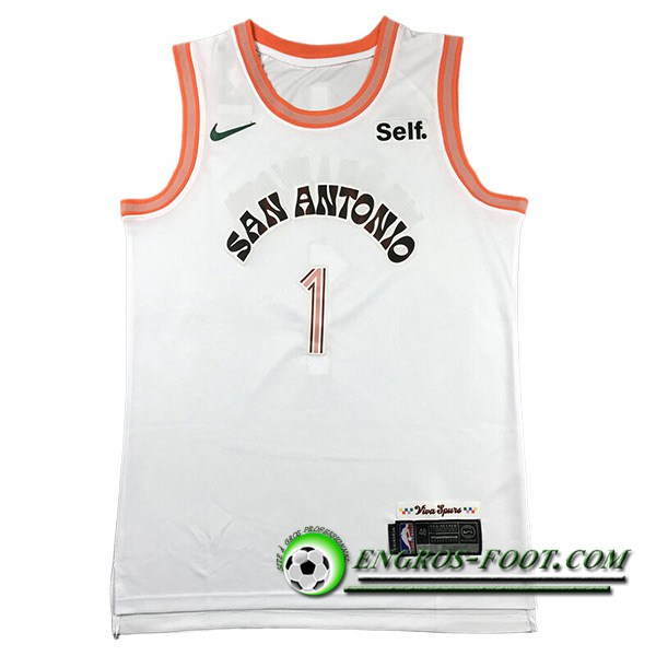 Maillot San Antonio Spurs (WEMBANYAMA #1) 2023/24 Blanc -03