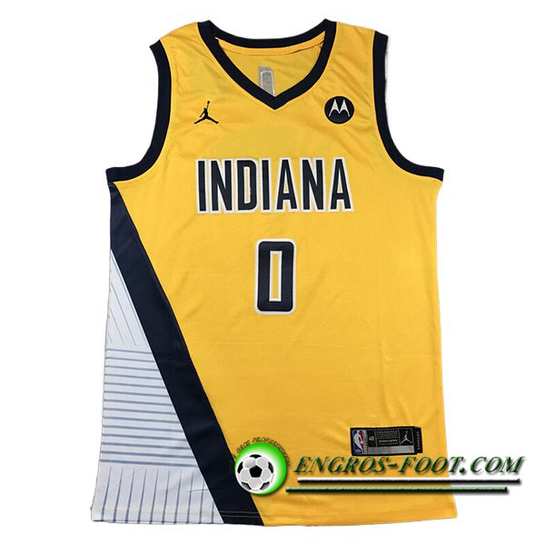 Maillot Indiana Pacers (HALIBURTON #0) 2023/24 Jaune