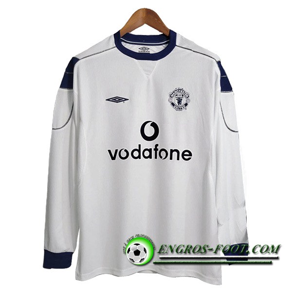 Maillot de Foot Manchester United Retro Exterieur Manches Longues 1999/2000