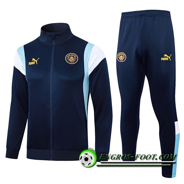 Ensemble Survetement de Foot - Veste Manchester City Bleu Marine 2023/2024 -02