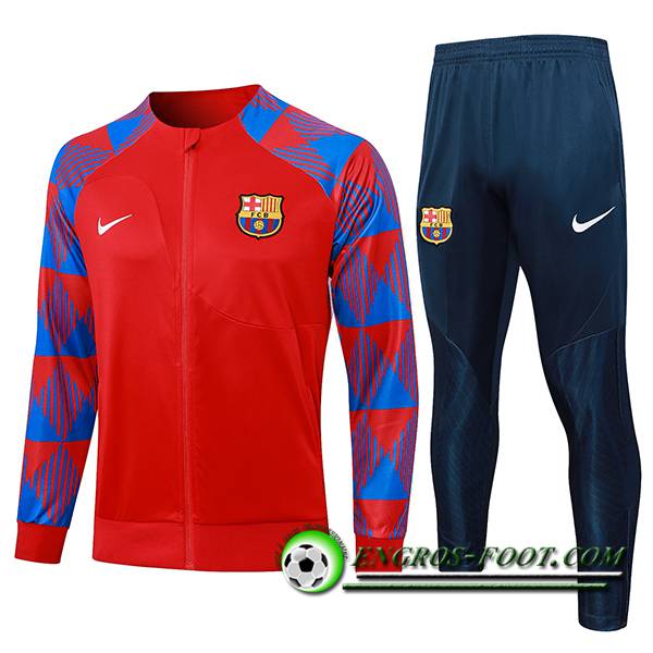 Ensemble Survetement de Foot - Veste FC Barcelone Rouge 2023/2024 -03