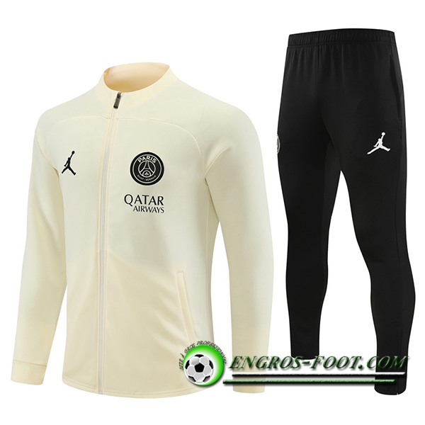 Ensemble Survetement de Foot - Veste Jordan PSG Bleu Jaune 2023/2024