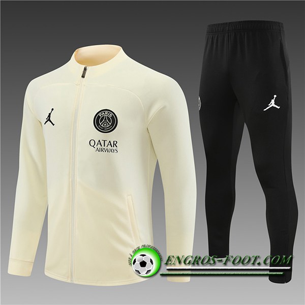 Ensemble Survetement de Foot - Veste Jordan PSG Enfant Jaune 2023/2024