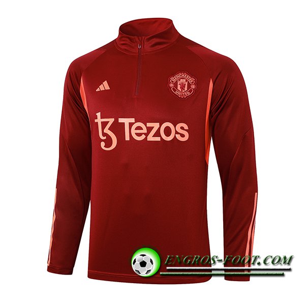 Sweatshirt Training Manchester United Rouge 2023/2024 -02