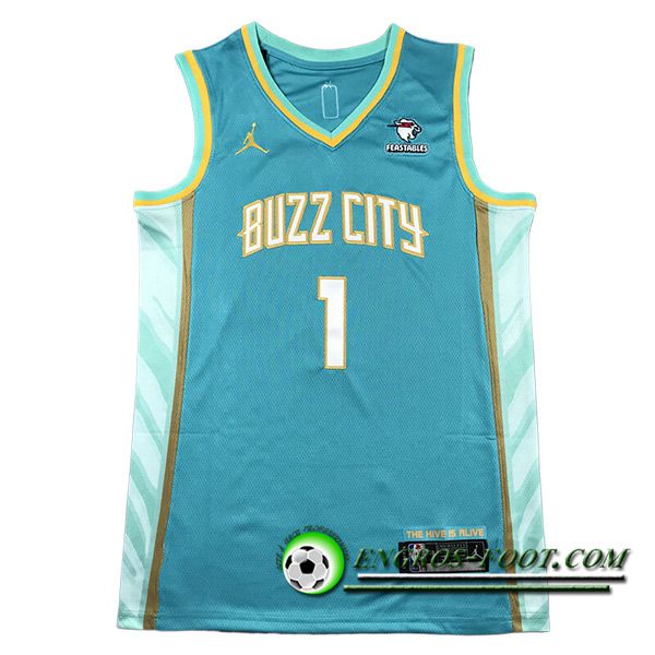 Maillot Charlotte Hornets (BALL #1) 2023/24 Bleu Clair -02