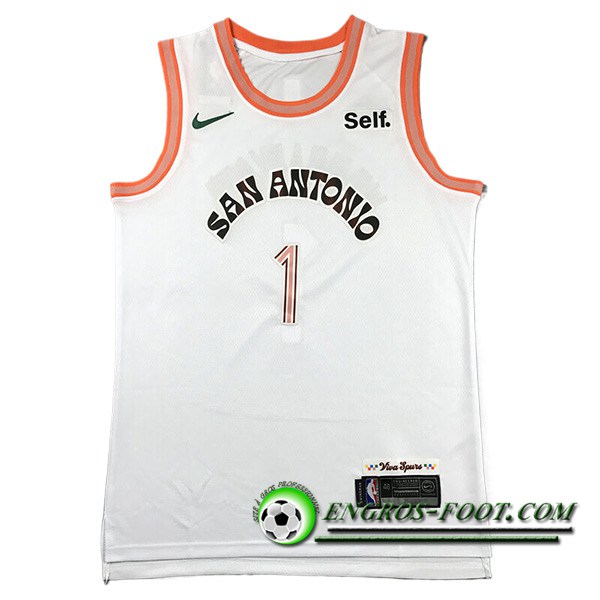 Maillot San Antonio Spurs (WEMBANYAMA #1) 2023/24 Blanc/Orange