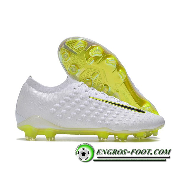 Nike Chaussures de Foot Phantom Ultra Venom FG Blanc/Jaune