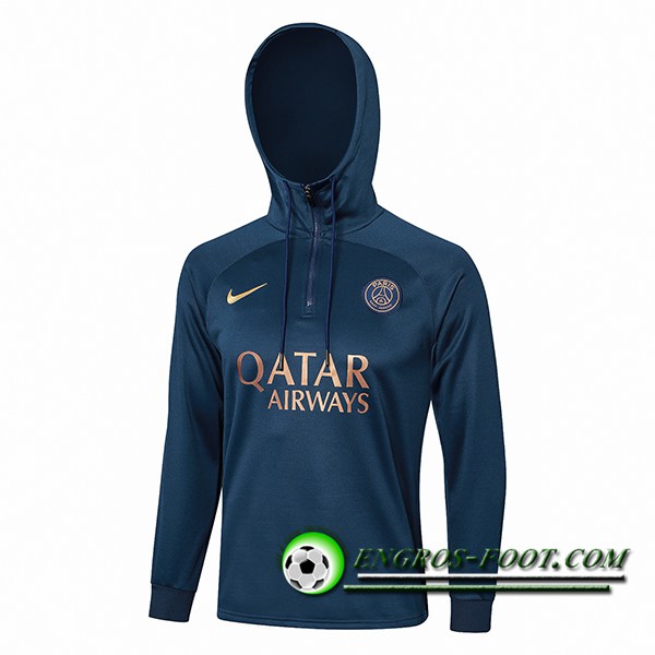 Sweatshirt Training Capuche PSG Bleu Foncé 2023/2024