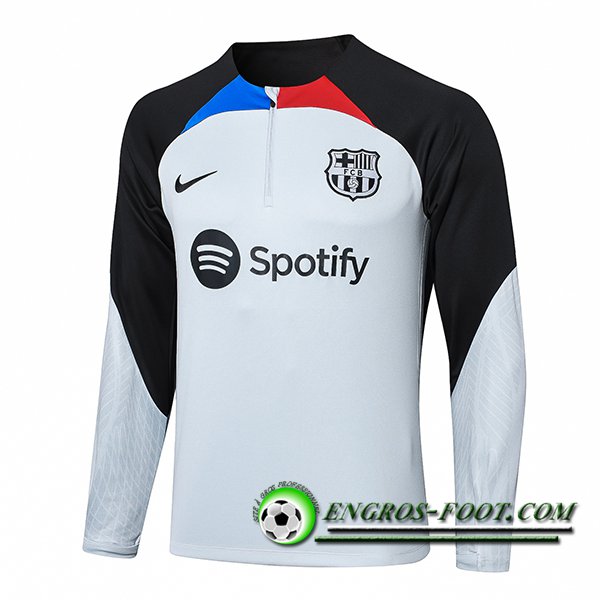 Sweatshirt Training FC Barcelone Blanc/Noir 2023/2024