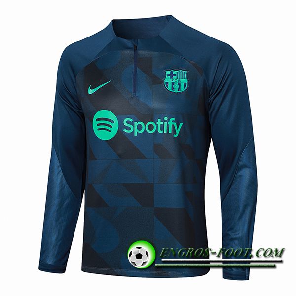 Sweatshirt Training FC Barcelone Bleu/Vert 2023/2024