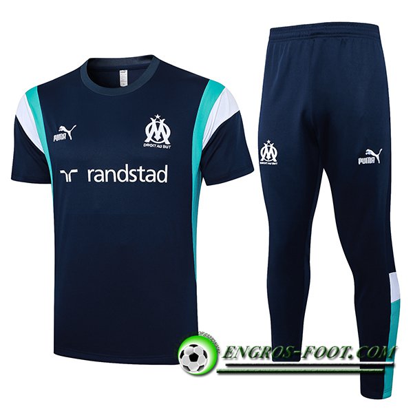 Ensemble Polo Foot Marseille Bleu Foncé 2023/2024