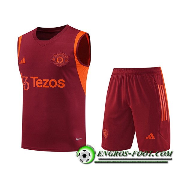 Ensemble Training Debardeur + Shorts Manchester United Rouge 2023/2024 -02