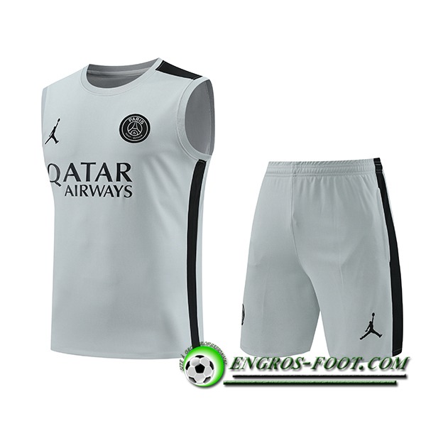 Ensemble Training Debardeur + Shorts PSG Blanc/Noir 2023/2024