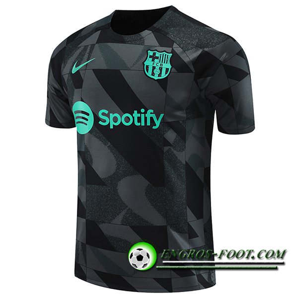 Training T-Shirts FC Barcelone Noir/Gris/Vert 2023/2024