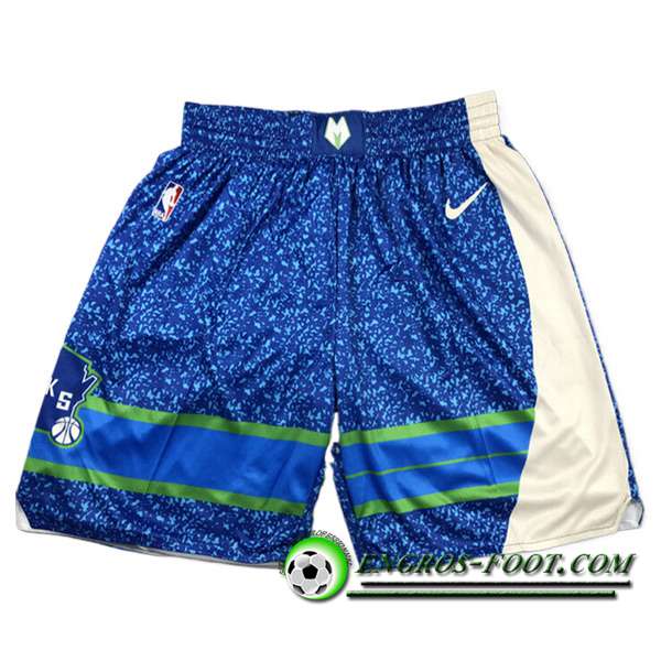 Shorts NBA Milwaukee Bucks 2023/24 Bleu/Blanc