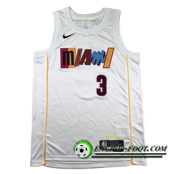 Maillot Miami Heat (WADE #3) 2023/24 Blanc -06