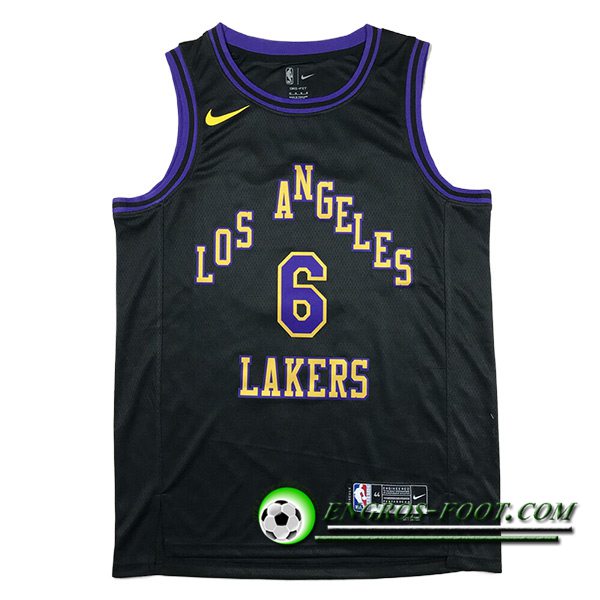 Maillot Los Angeles Lakers (JAMES #6) 2023/24 Noir/Pourpre/Jaune