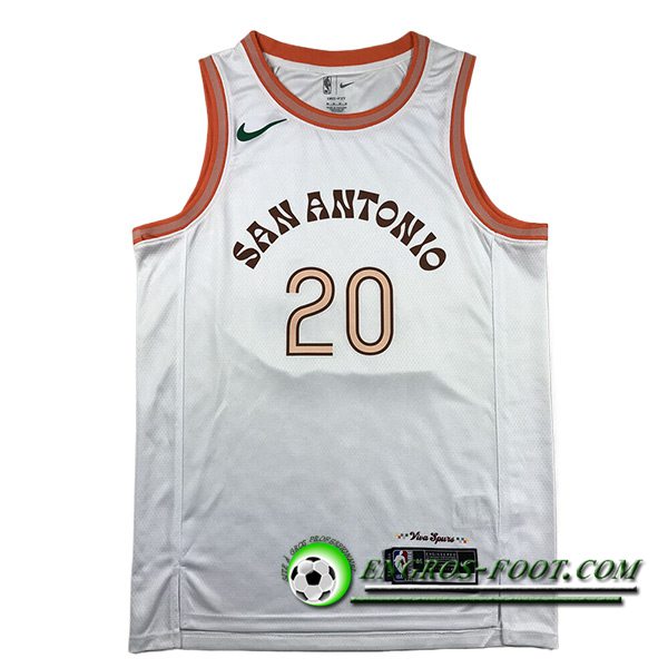 Maillot San Antonio Spurs (GINOBILI #20) 2023/24 Blanc -02